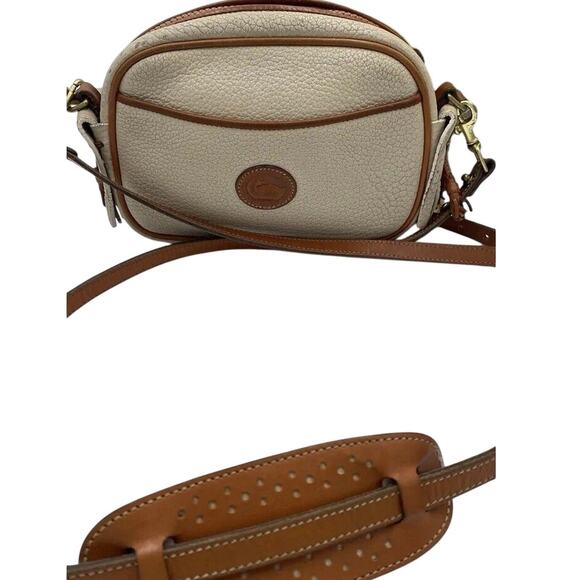 Dooney & Bourke Vintage Beige Brown Pebbled Leather Flap Convertible Crossbody - Picture 15 of 15